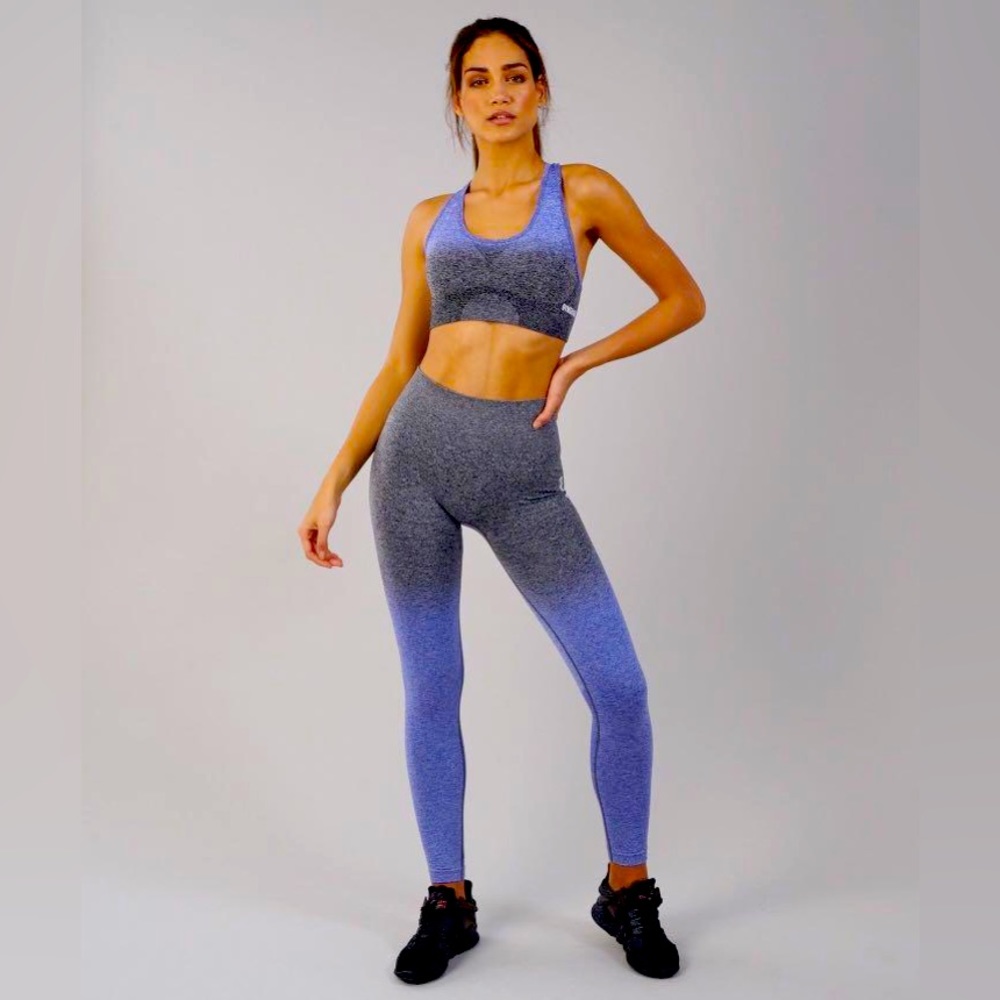 Rare Gymshark Set Leggings & Sports Bra in Ombré purple and black